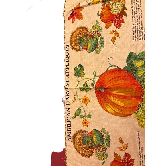American Harvest Appliques Fabric Panel - Thanksgiving Decor Quilting & Crafts - Picture 8 of 8